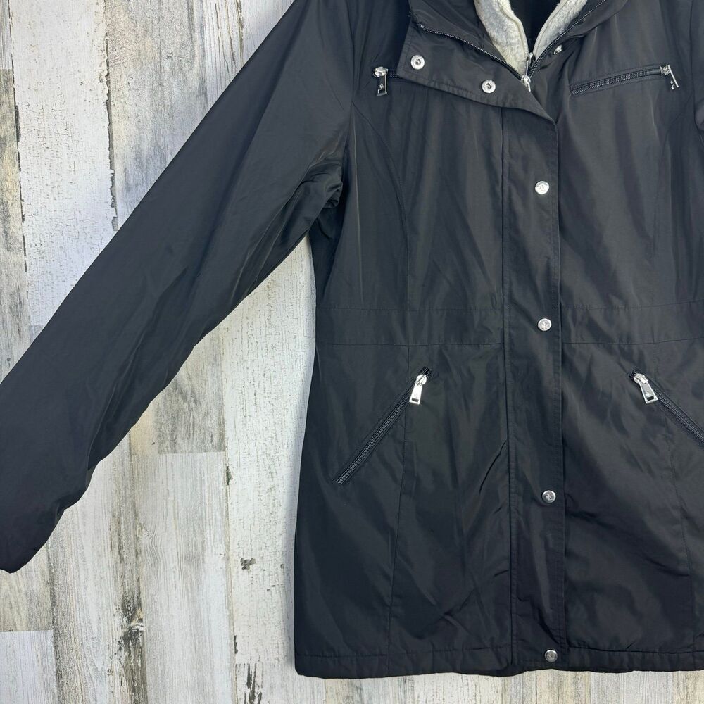 LRL Ralph Lauren Womens Black Softshell Jacket with Berber Vest Medium - Picture 3 of 9
